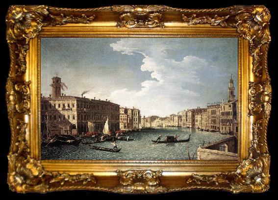framed  CANAL, Bernardo The Grand Canal with the Fabbriche Nuove at Rialto, ta009-2